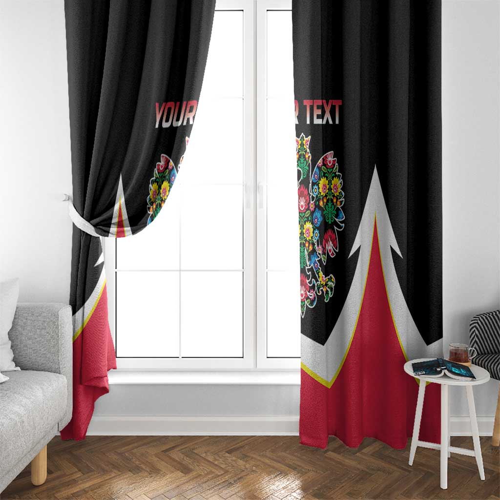 Personalized Poland Wycinanki Eagle Window Curtain Polish Traditional Floral Folk Pattern - Wonder Print Shop