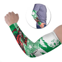 Wales Celtic Cross Arm Sleeves Cymru Am Byth Green Version - Wonder Print Shop