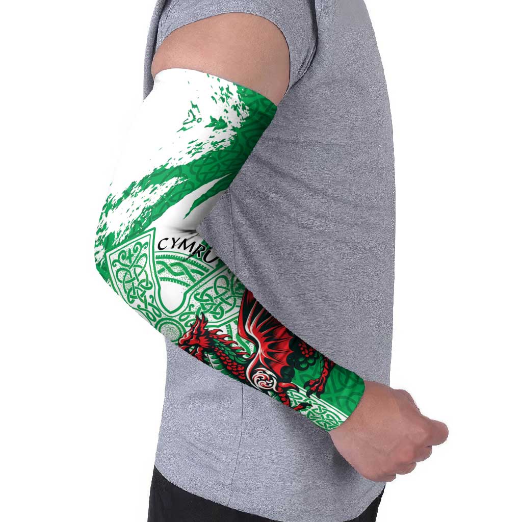 Wales Celtic Cross Arm Sleeves Cymru Am Byth Green Version - Wonder Print Shop