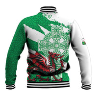 Wales Celtic Cross Baseball Jacket Cymru Am Byth Green Version - Wonder Print Shop