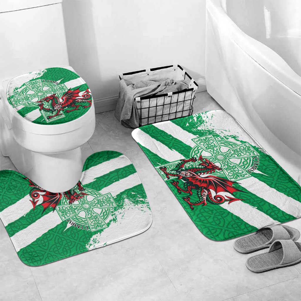 Wales Celtic Cross Bathroom Set Cymru Am Byth Green Version - Wonder Print Shop