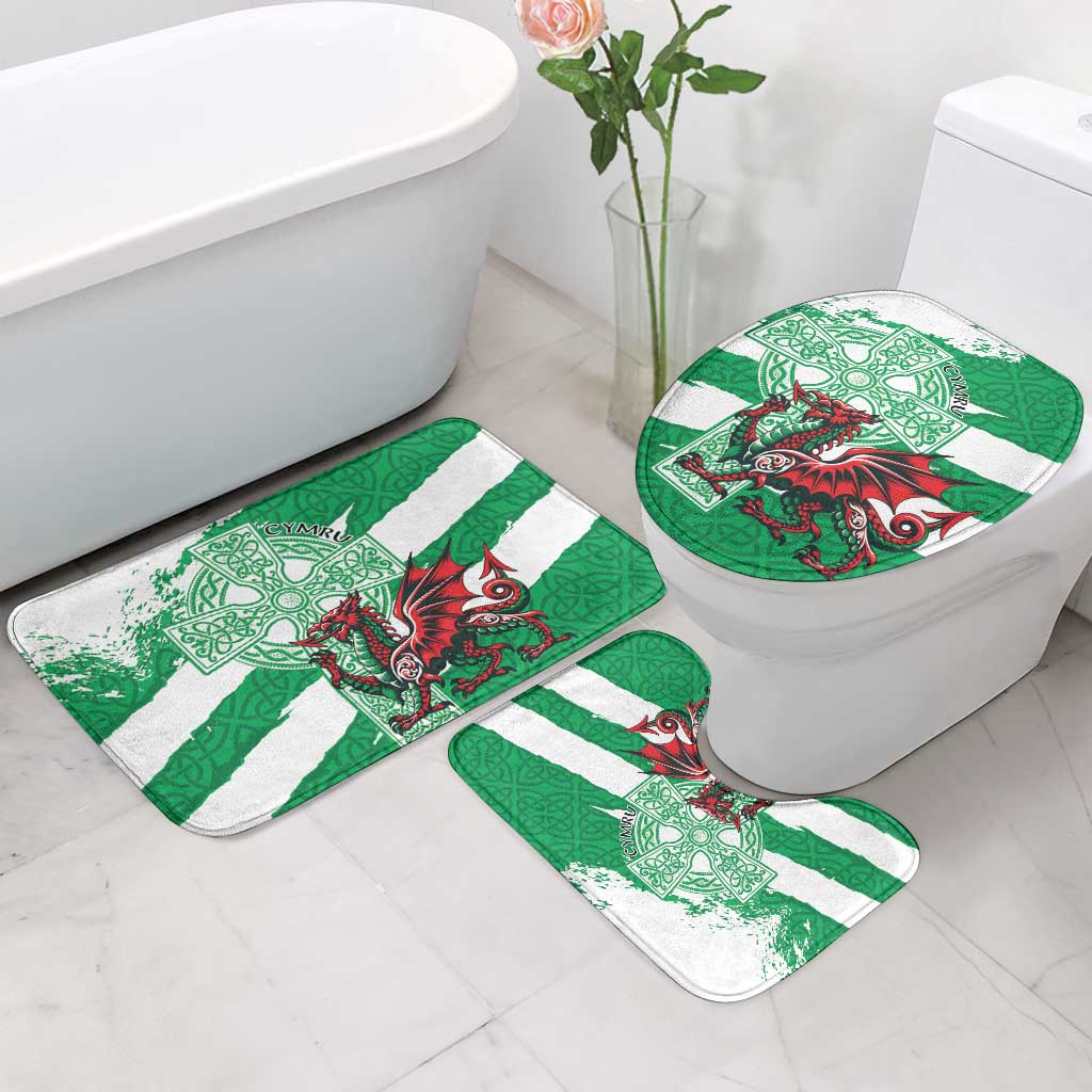 Wales Celtic Cross Bathroom Set Cymru Am Byth Green Version - Wonder Print Shop