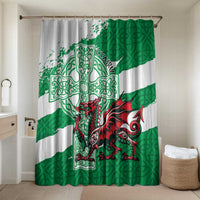 Wales Celtic Cross Bathroom Set Cymru Am Byth Green Version - Wonder Print Shop