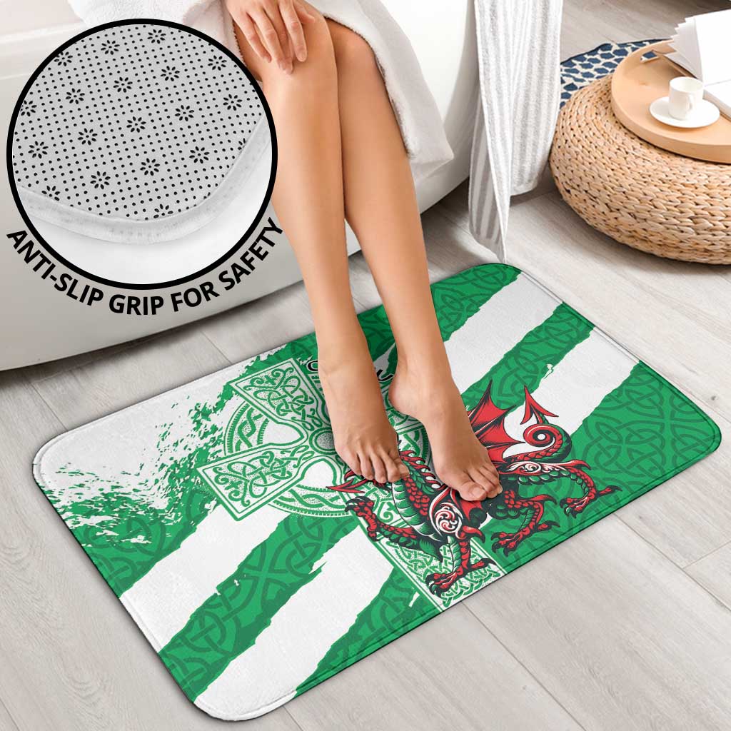 Wales Celtic Cross Bathroom Set Cymru Am Byth Green Version - Wonder Print Shop