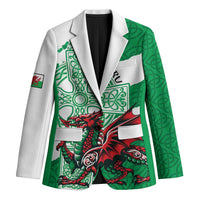 Wales Celtic Cross Blazer Cymru Am Byth Green Version - Wonder Print Shop
