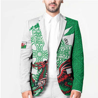 Wales Celtic Cross Blazer Cymru Am Byth Green Version - Wonder Print Shop