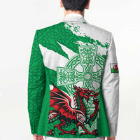 Wales Celtic Cross Blazer Cymru Am Byth Green Version - Wonder Print Shop