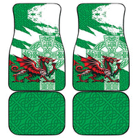 Wales Celtic Cross Car Mats Cymru Am Byth Green Version - Wonder Print Shop