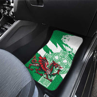Wales Celtic Cross Car Mats Cymru Am Byth Green Version - Wonder Print Shop