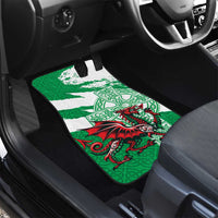 Wales Celtic Cross Car Mats Cymru Am Byth Green Version - Wonder Print Shop