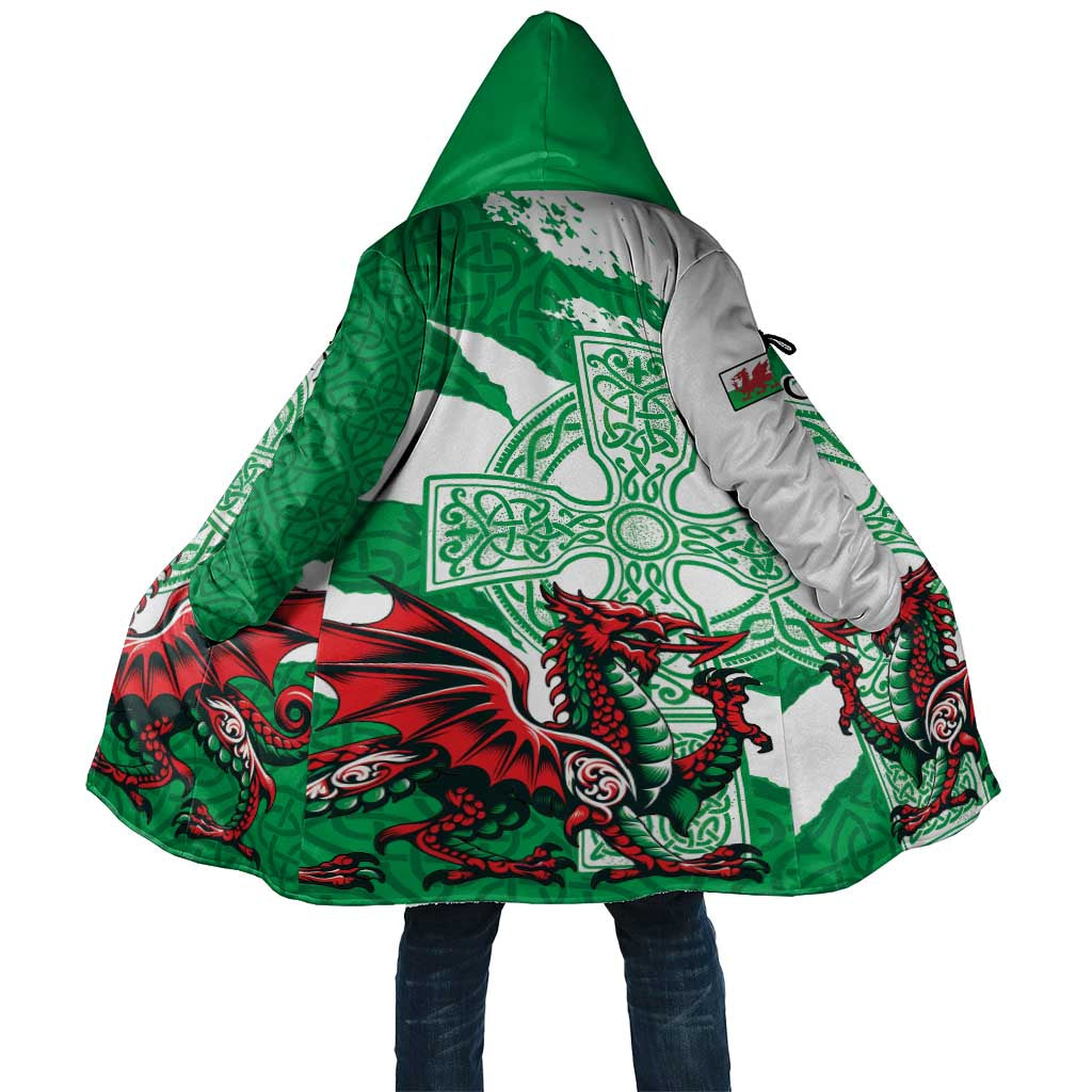 Wales Celtic Cross Cloak Cymru Am Byth Green Version - Wonder Print Shop