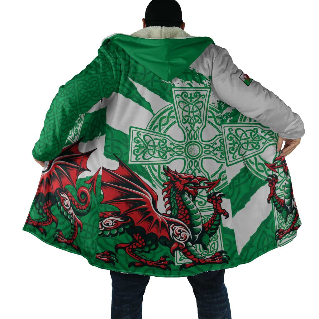 Wales Celtic Cross Cloak Cymru Am Byth Green Version - Wonder Print Shop