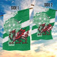 Wales Celtic Cross Garden Flag Cymru Am Byth Green Version - Wonder Print Shop