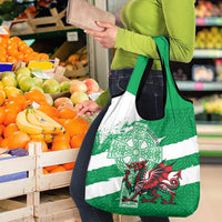 Wales Celtic Cross Grocery Bag Cymru Am Byth Green Version - Wonder Print Shop