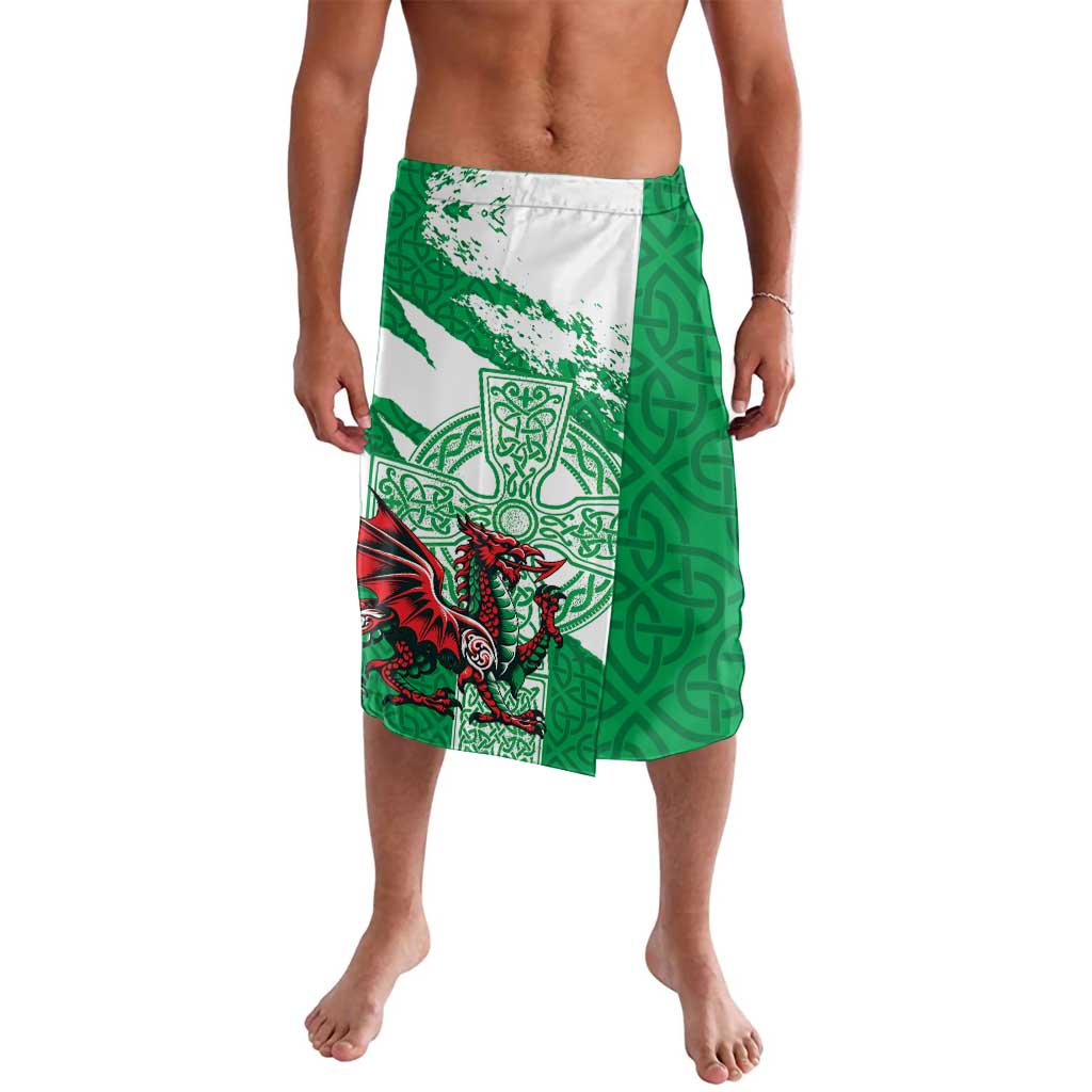 Wales Celtic Cross Lavalava Cymru Am Byth Green Version - Wonder Print Shop