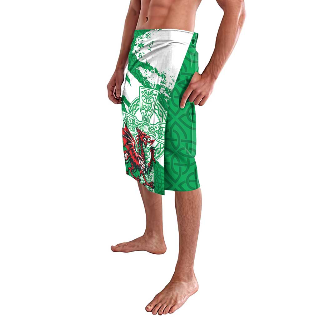 Wales Celtic Cross Lavalava Cymru Am Byth Green Version - Wonder Print Shop