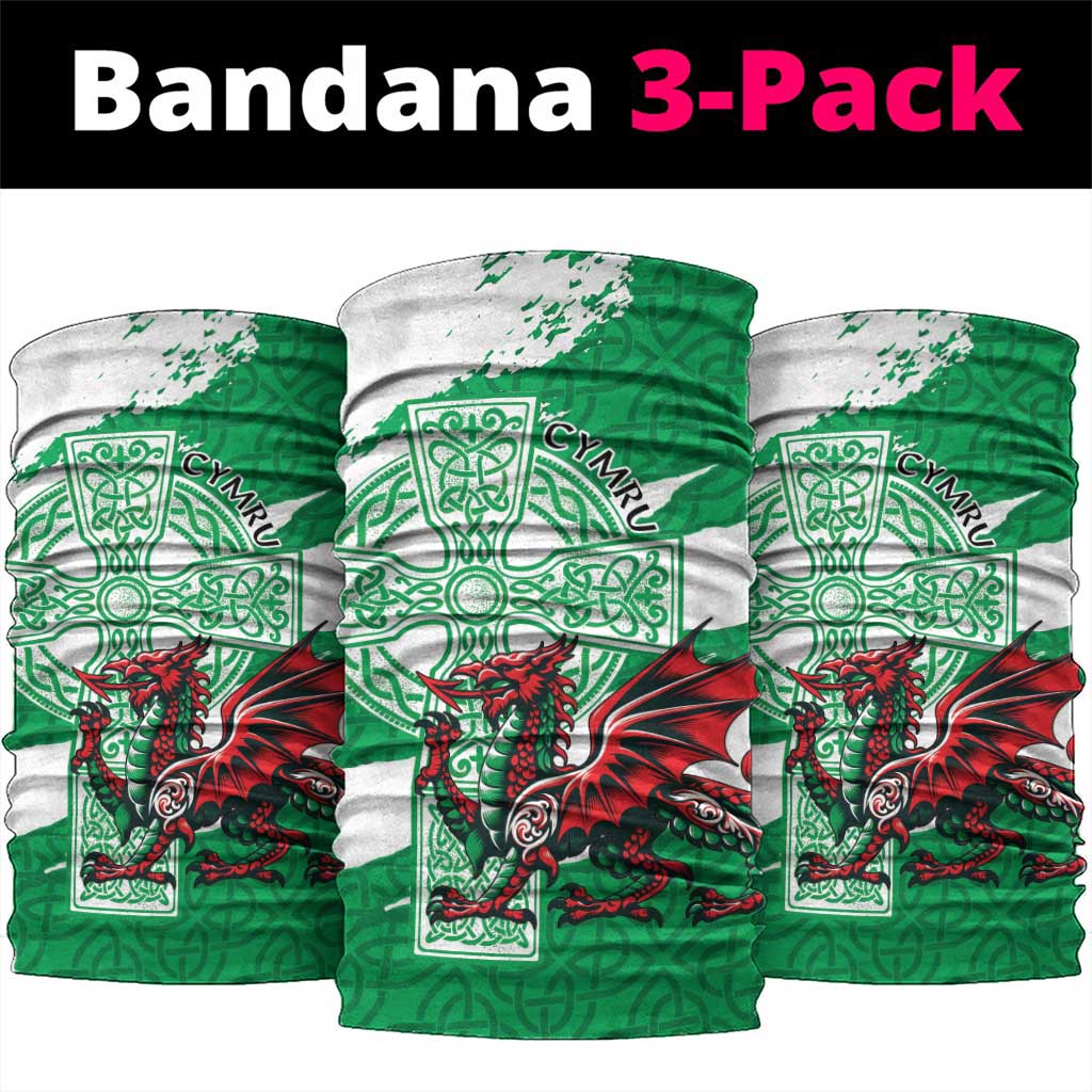 Wales Celtic Cross Neck Gaiter Cymru Am Byth Green Version LT18