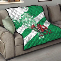 Wales Celtic Cross Quilt Cymru Am Byth Green Version - Wonder Print Shop
