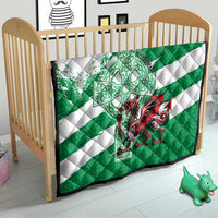 Wales Celtic Cross Quilt Cymru Am Byth Green Version - Wonder Print Shop