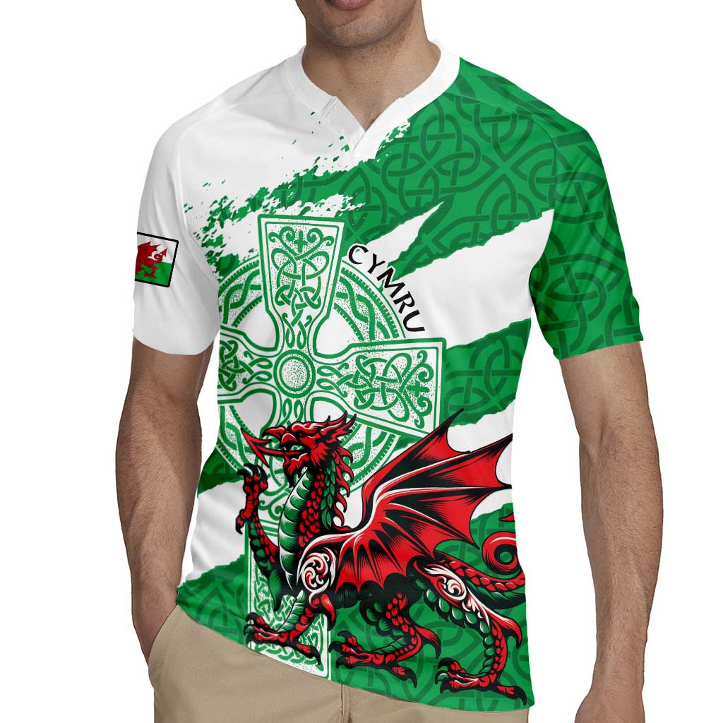 Wales Celtic Cross Rugby Jersey Cymru Am Byth Green Version - Wonder Print Shop