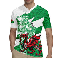 Wales Celtic Cross Rugby Jersey Cymru Am Byth Green Version - Wonder Print Shop