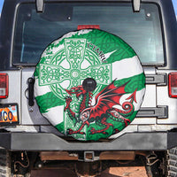Wales Celtic Cross Spare Tire Cover Cymru Am Byth Green Version - Wonder Print Shop