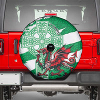 Wales Celtic Cross Spare Tire Cover Cymru Am Byth Green Version - Wonder Print Shop
