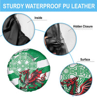 Wales Celtic Cross Spare Tire Cover Cymru Am Byth Green Version - Wonder Print Shop