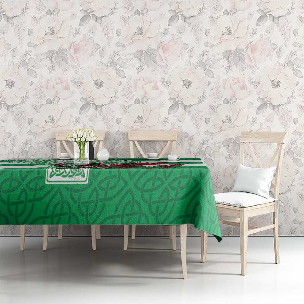 Wales Celtic Cross Tablecloth Cymru Am Byth Green Version - Wonder Print Shop