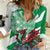 Wales Celtic Cross Women Casual Shirt Cymru Am Byth Green Version - Wonder Print Shop