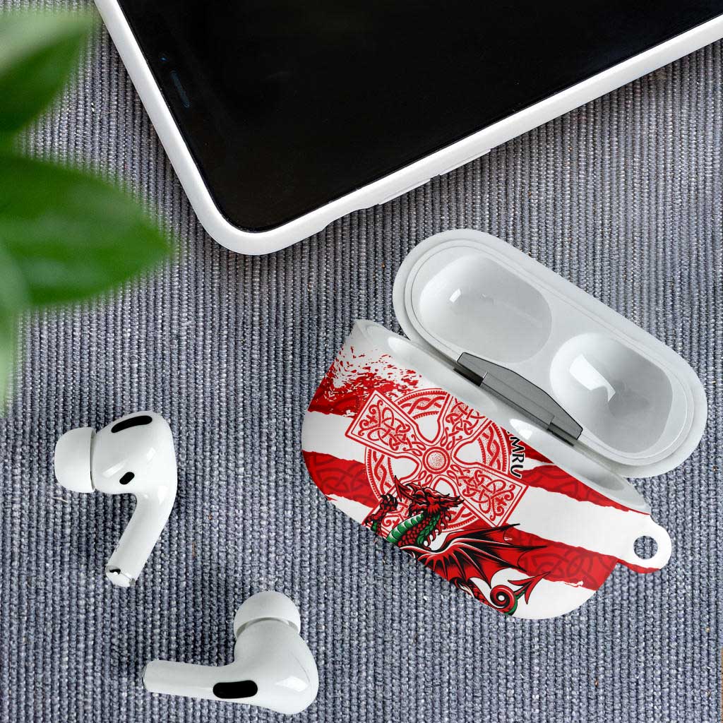 Wales Celtic Cross AirPods Case Cymru Am Byth Red Version - Wonder Print Shop