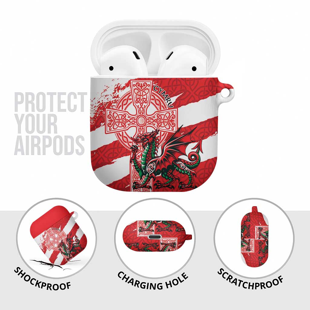 Wales Celtic Cross AirPods Case Cymru Am Byth Red Version - Wonder Print Shop