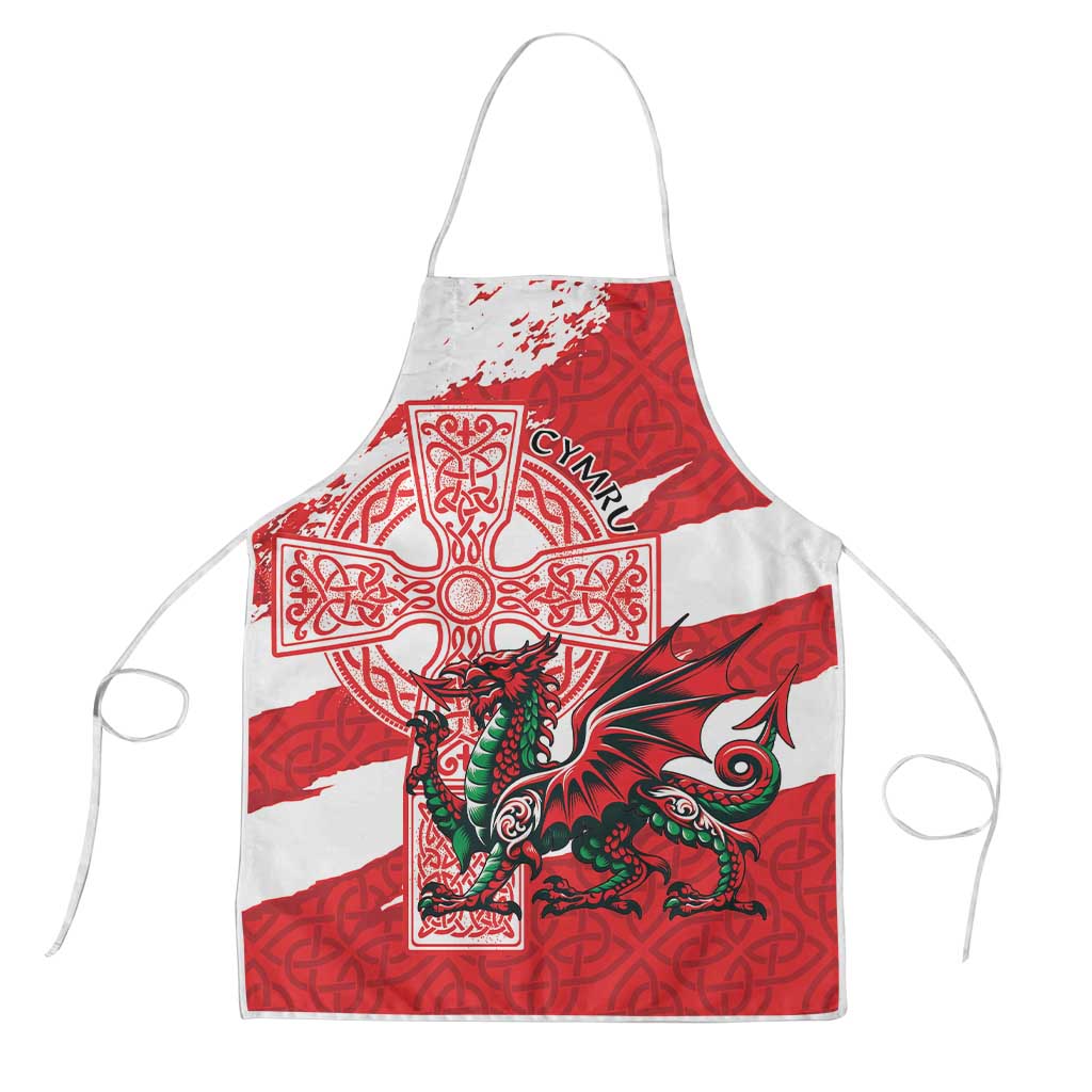Wales Celtic Cross Apron Cymru Am Byth Red Version - Wonder Print Shop