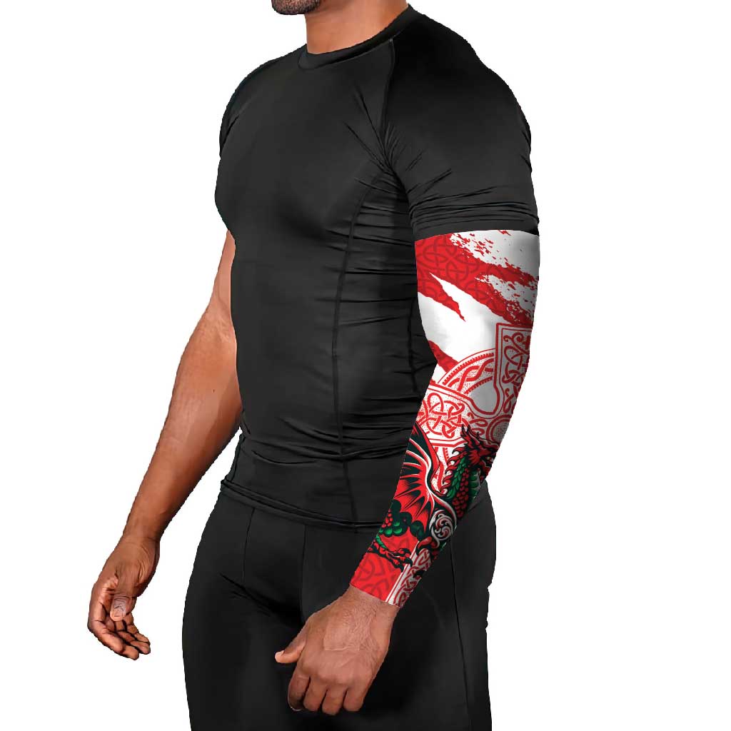 Wales Celtic Cross Arm Sleeves Cymru Am Byth Red Version - Wonder Print Shop