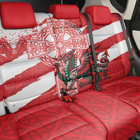 Wales Celtic Cross Back Car Seat Cover Cymru Am Byth Red Version - Wonder Print Shop