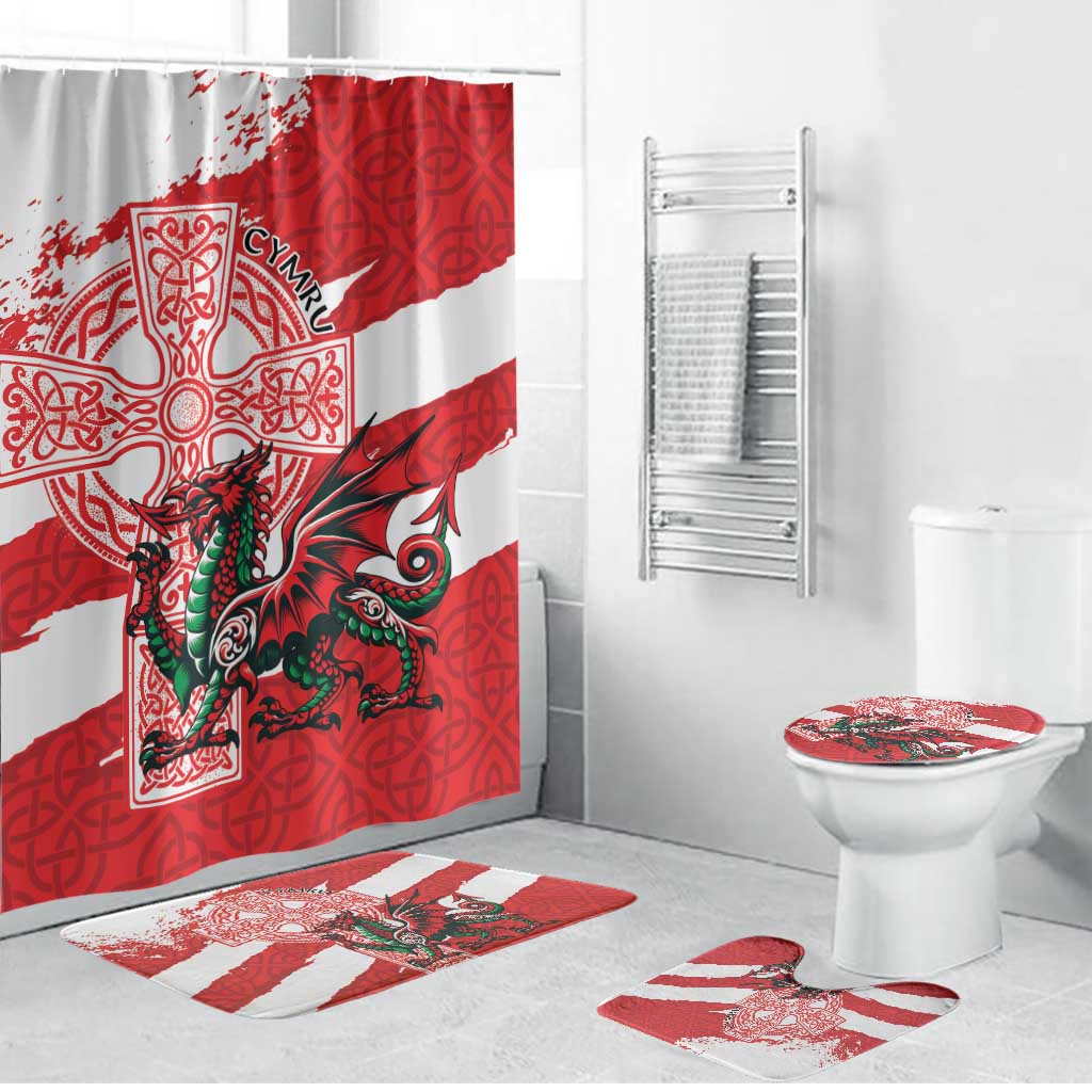 Wales Celtic Cross Bathroom Set Cymru Am Byth Red Version - Wonder Print Shop