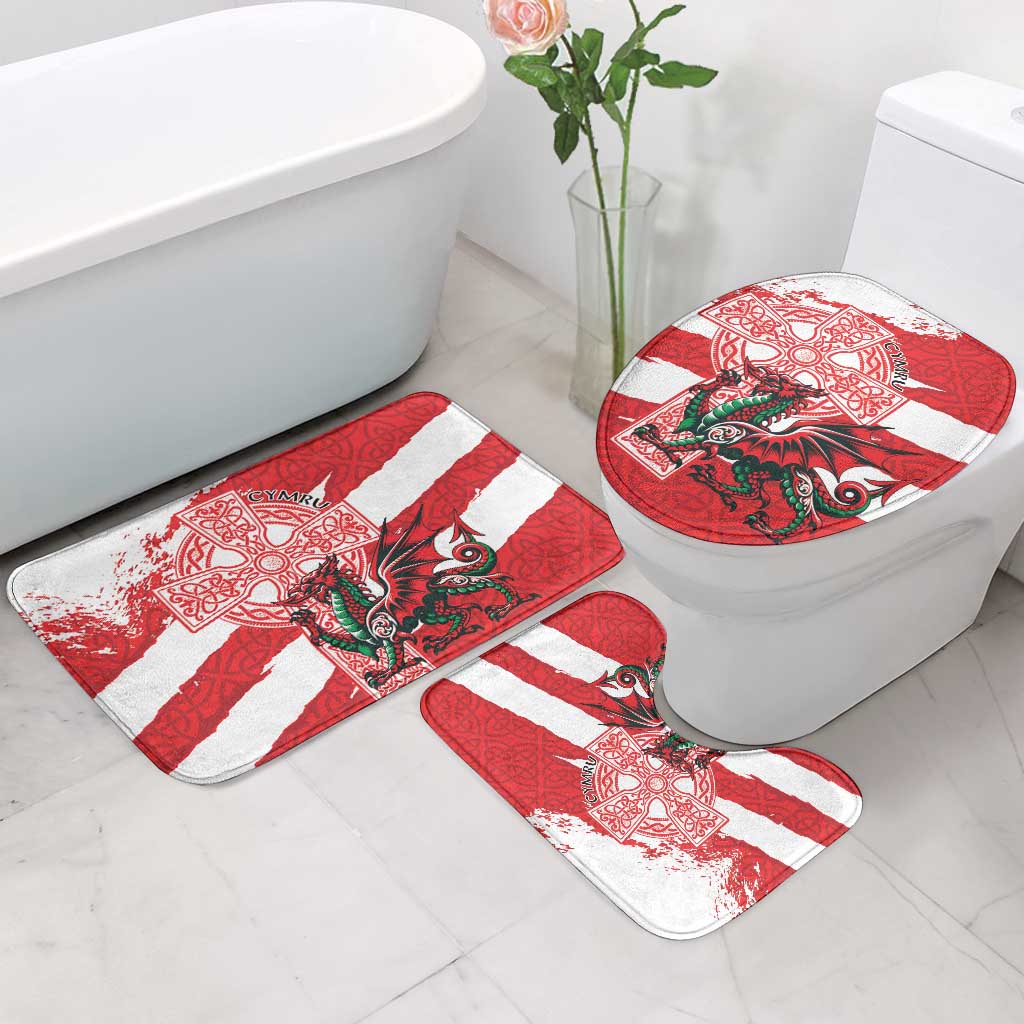 Wales Celtic Cross Bathroom Set Cymru Am Byth Red Version - Wonder Print Shop