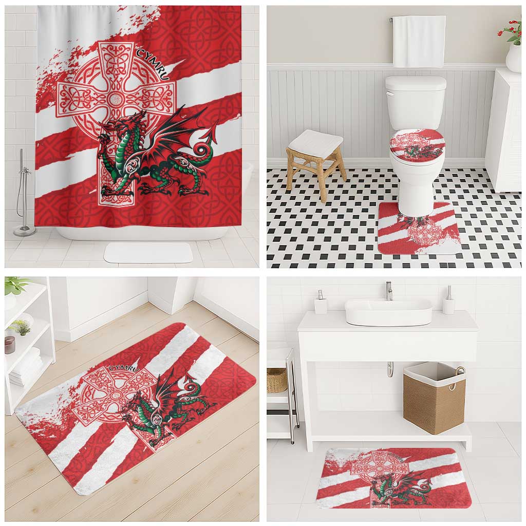 Wales Celtic Cross Bathroom Set Cymru Am Byth Red Version - Wonder Print Shop