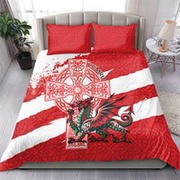 Wales Celtic Cross Bedding Set Cymru Am Byth Red Version - Wonder Print Shop