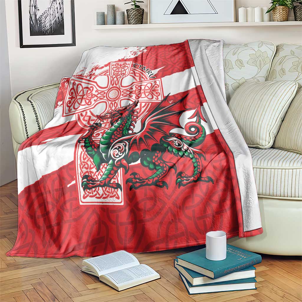 Wales Celtic Cross Blanket Cymru Am Byth Red Version - Wonder Print Shop