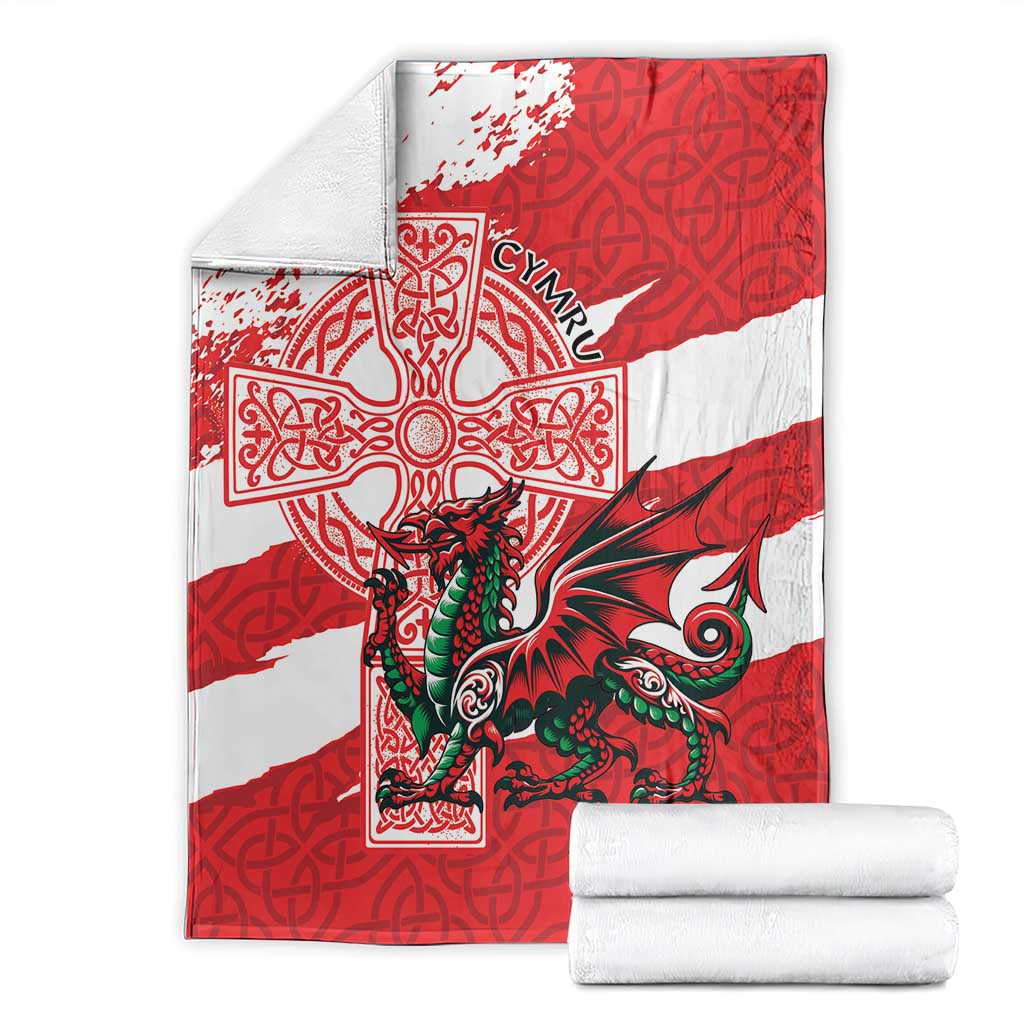 Wales Celtic Cross Blanket Cymru Am Byth Red Version - Wonder Print Shop