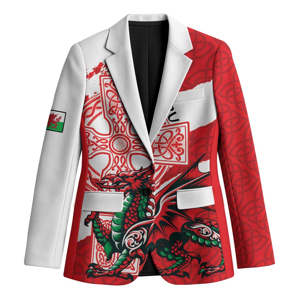 Wales Celtic Cross Blazer Cymru Am Byth Red Version - Wonder Print Shop