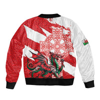 Wales Celtic Cross Bomber Jacket Cymru Am Byth Red Version - Wonder Print Shop