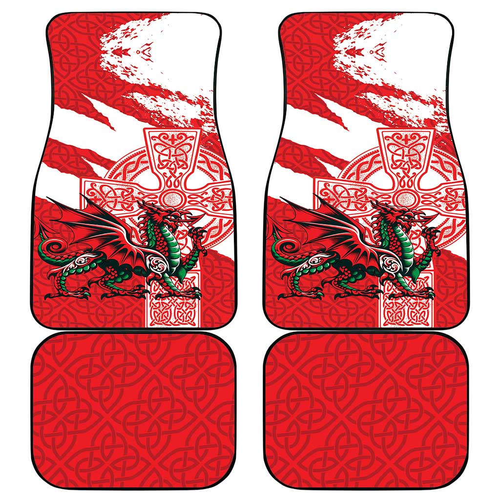 Wales Celtic Cross Car Mats Cymru Am Byth Red Version - Wonder Print Shop