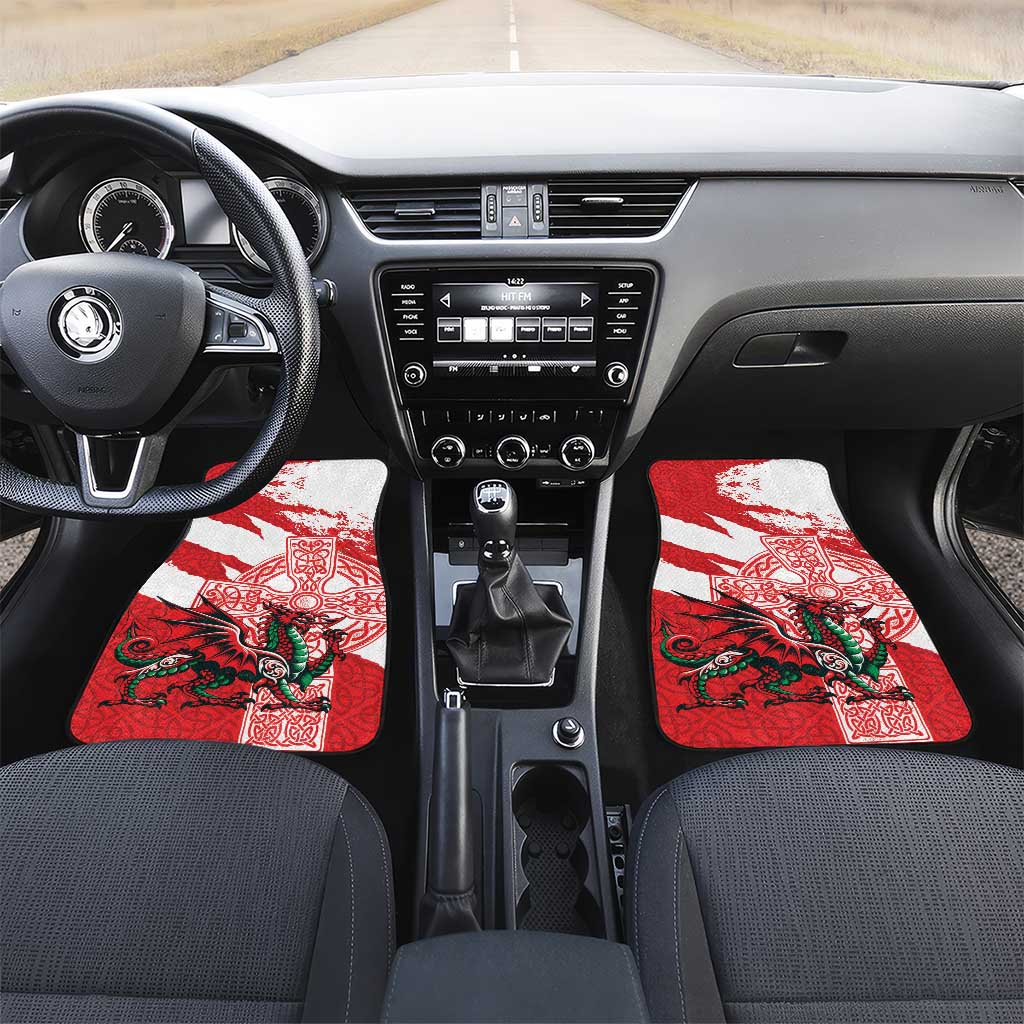 Wales Celtic Cross Car Mats Cymru Am Byth Red Version - Wonder Print Shop