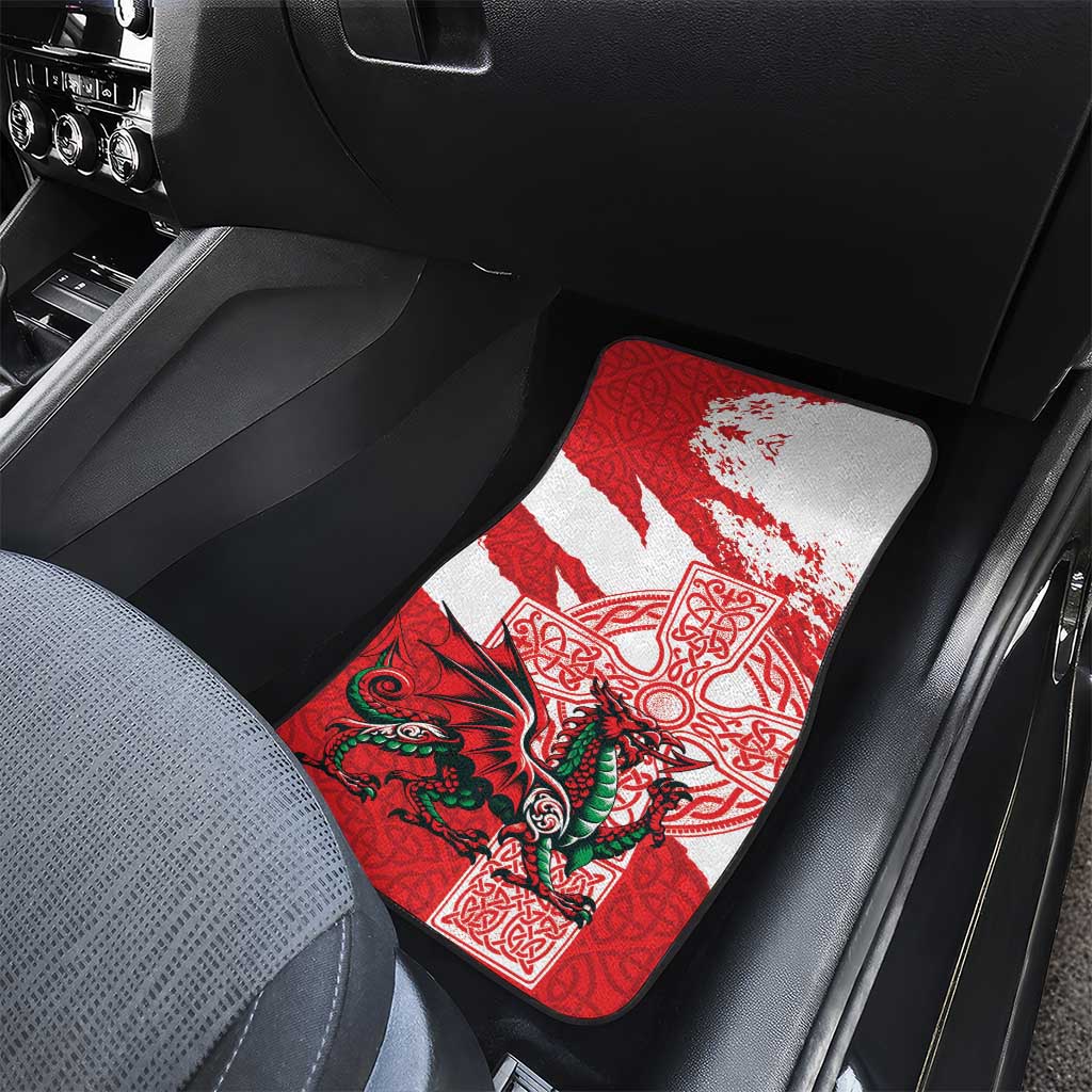 Wales Celtic Cross Car Mats Cymru Am Byth Red Version - Wonder Print Shop