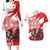 Wales Celtic Cross Couples Matching Long Sleeve Bodycon Dress and Hawaiian Shirt Cymru Am Byth Red Version - Wonder Print Shop