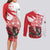 Wales Celtic Cross Couples Matching Long Sleeve Bodycon Dress and Long Sleeve Button Shirt Cymru Am Byth Red Version - Wonder Print Shop