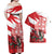 Wales Celtic Cross Couples Matching Off Shoulder Maxi Dress and Hawaiian Shirt Cymru Am Byth Red Version - Wonder Print Shop