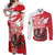 Wales Celtic Cross Couples Matching Off Shoulder Maxi Dress and Long Sleeve Button Shirt Cymru Am Byth Red Version - Wonder Print Shop